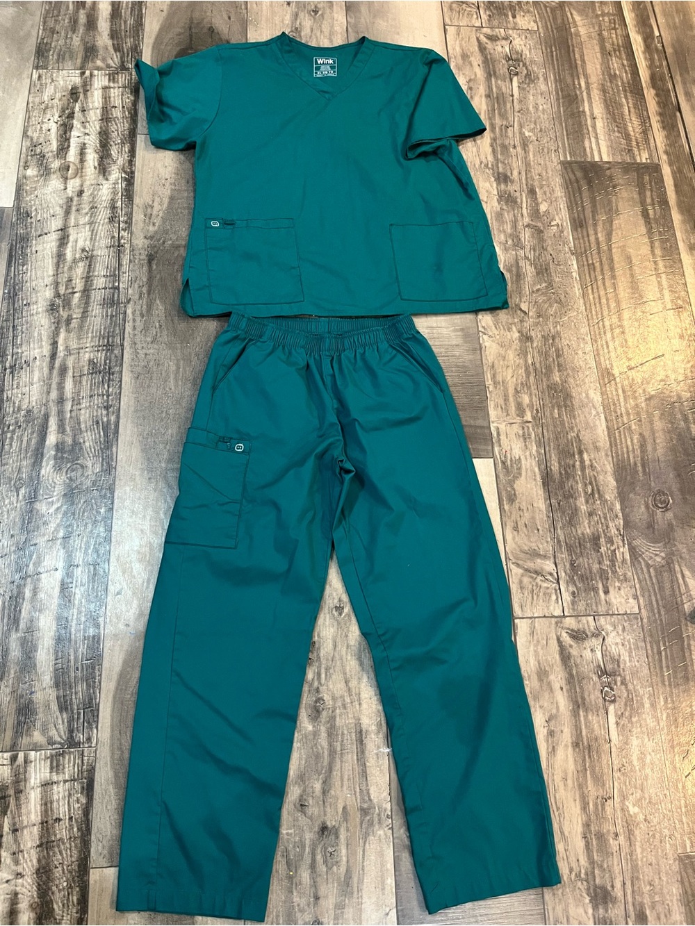 Wink WonderWink Women’s Scrub Set Teal Green XL Top Large Pants Medical